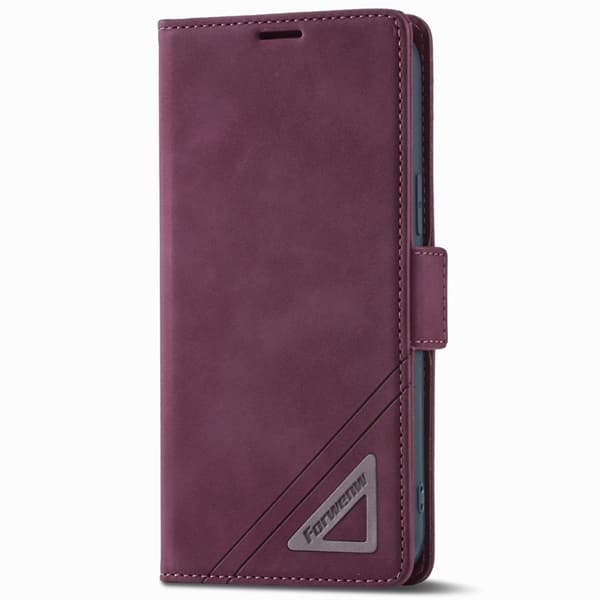 FORWENW F3-Series iPhone 14 Plus Plånboksfodral Konstläder - Vinröd