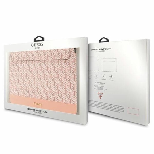 Guess Datorfodral 14'' GCube Stripes - Rosa Rosa