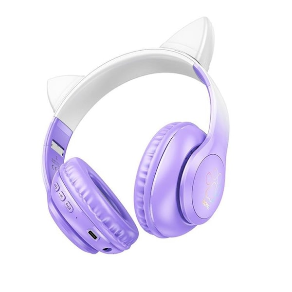 Hoco Bluetooth On-Ear Hörlurar Cat Ear - Lila Grape Lila