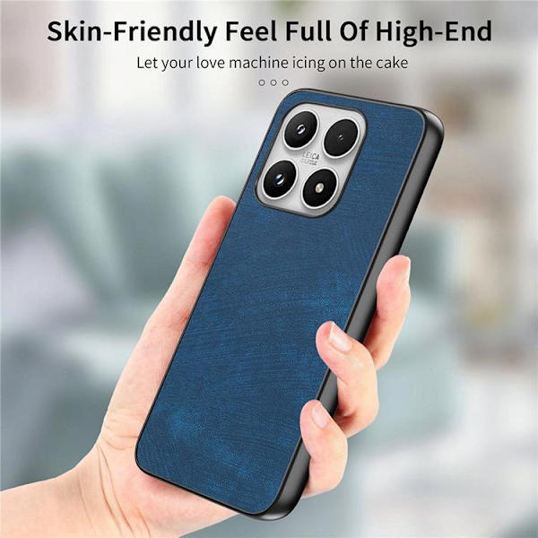 Mobilskal för Xiaomi 17 Retro Läder Shockproof Slim Blå