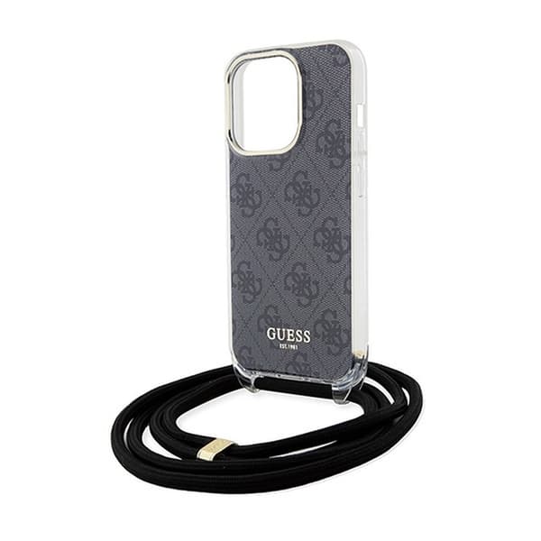 Guess iPhone 15 Pro Mobilhalsband Skal 4G Print - Sort Black