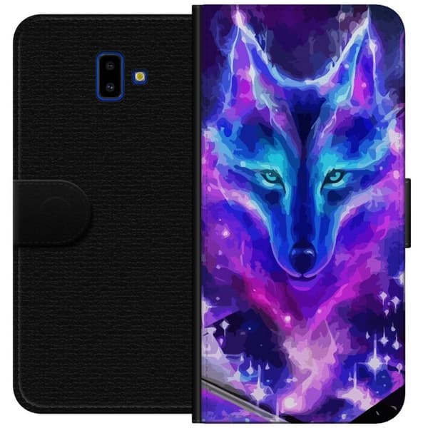 Plånboksfodral till Samsung Galaxy J6+ med Neon Varg