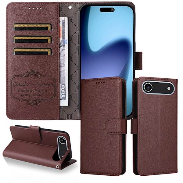 iPhone Air Plånboksfodral RFID Blocking med Handledsrem Brun