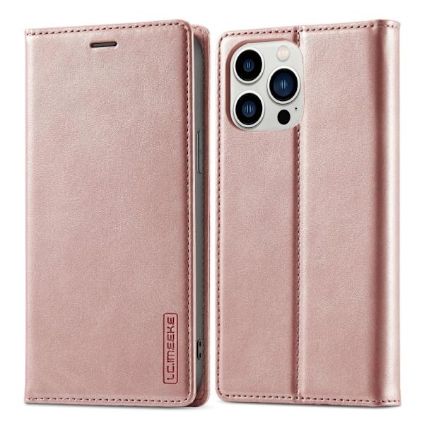LC.IMEEKE iPhone 15 Pro Max Plånboksfodral Konstläder - Roséguld