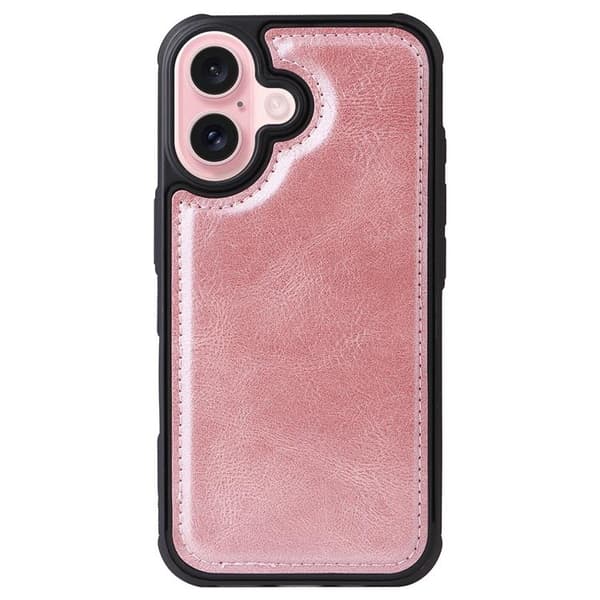 iPhone 17 Konstläder Plånboksfodral Detachable Zipper - Roséguld Roséguld