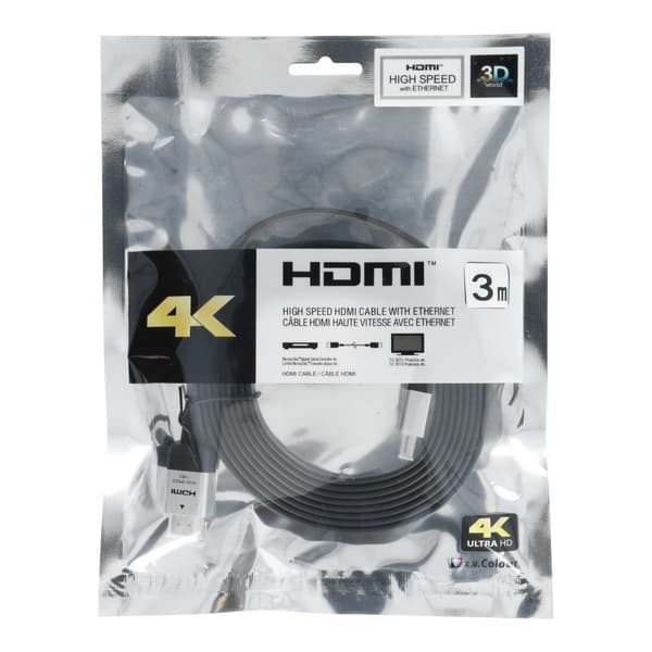 HDMI kabel med hög hastighet och Ethernet ver. 2.0. 3m