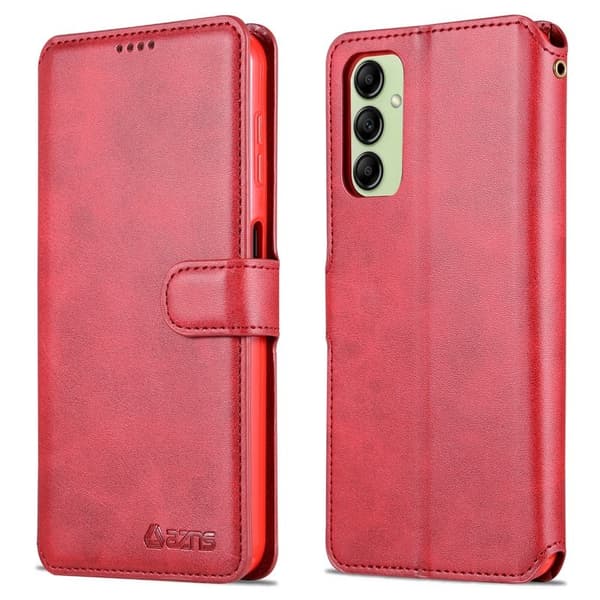 AZNS Samsung Galaxy A14 5G Plånboksfodral Konstläder - Röd