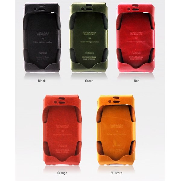Zenus Leather Jacket väska  till Apple iPhone 4S / 4  (Orange)