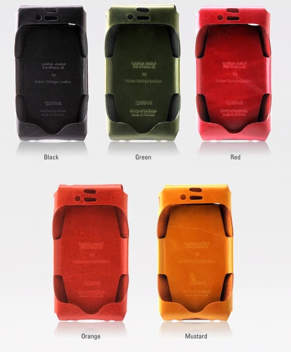 Zenus Leather Jacket väska  till Apple iPhone 4S / 4  (Orange) Orange