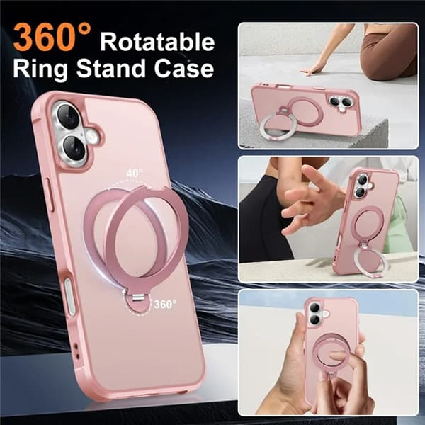 Mobilskal till iPhone 17 MagSafe Kickstand TPU + PC - Rosa Rosa