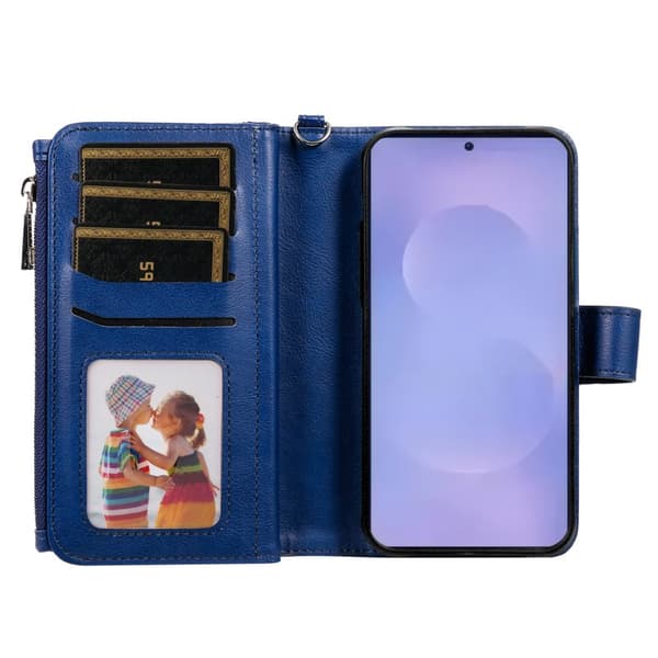 Plånboksfodral för Samsung Galaxy S26 Plus Magnetiskt Konstläder - Blå