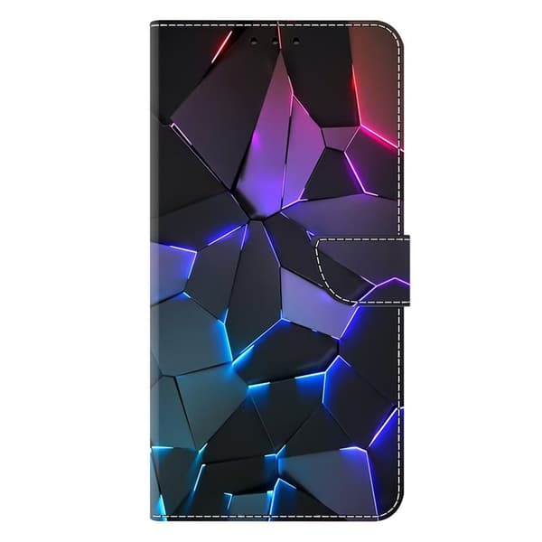 Samsung Galaxy S26 Plus Skal TPU + Konstläder Flip - Blå Sprickor