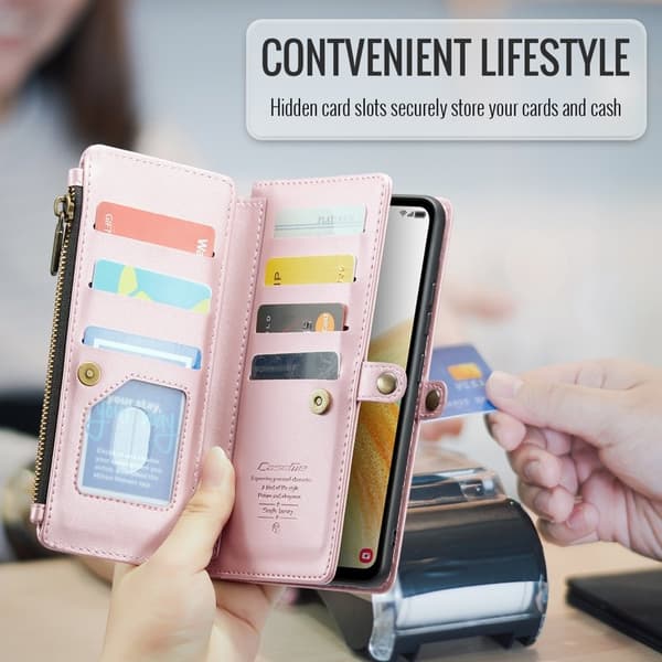CASEME Plånboksfodral Konstläder för Samsung Galaxy A33 5G - Rosa