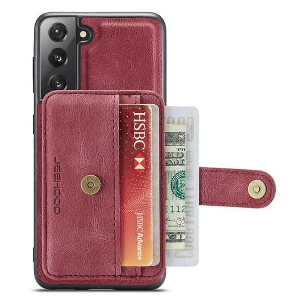 JEEHOOD Detachable Walletskal för Samsung Galaxy S20 Plus Röd