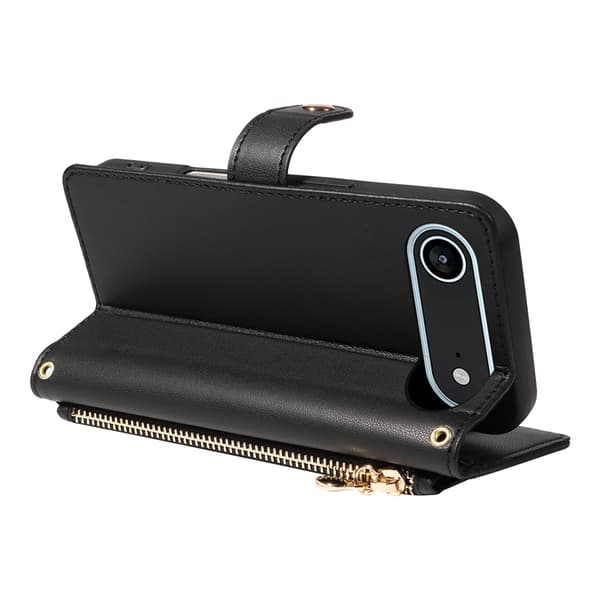 iPhone Air Plånboksfodral Rhombus Läder - Svart Svart