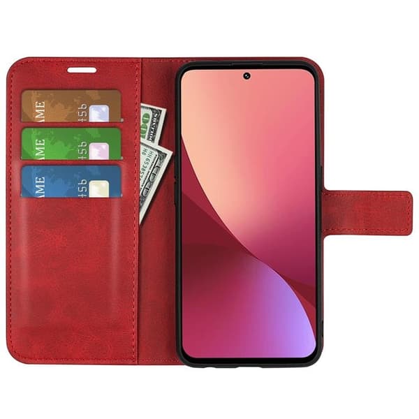 Magnetic Clasp Plånboksfodral Xiaomi 12 Pro - Röd Röd