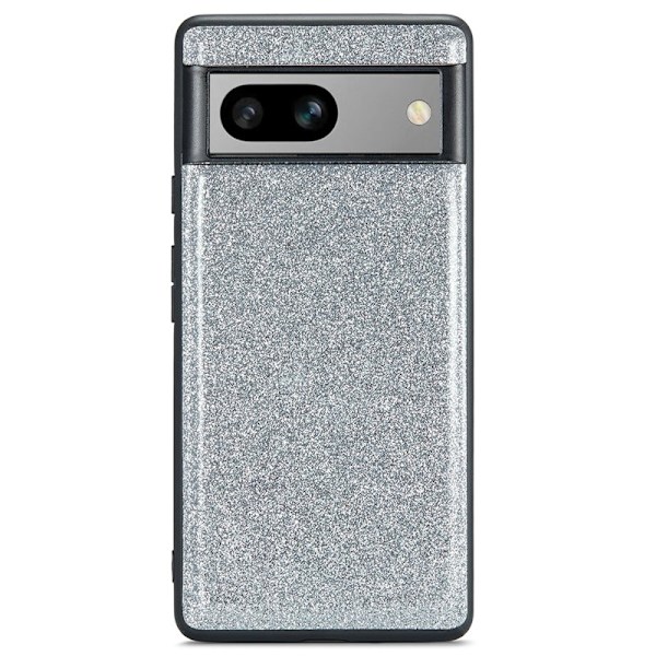 DG.MING Mobilskal till Google Pixel 7a Glitter PU Läder + PC + TPU Silver