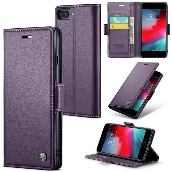 CASEME Plånboksfodral Konstläder för iPhone 6 Plus/7 Plus/8 Plus - Lila