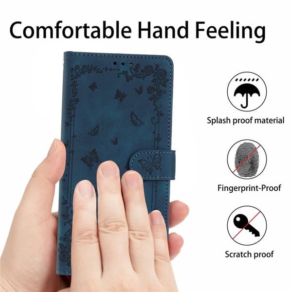 Samsung Galaxy S26 Pro Plånboksfodral Konstläder Garden Tryck - Blå
