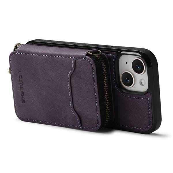 LC.IMEEKE L6 Plånboksfodral för iPhone 13 mini - Konstläder - Lila