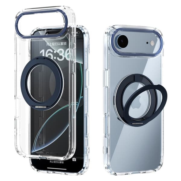 ABEEL Q-LUCK Mobilskal till iPhone Air Shockproof Rotating Kickstand Blå