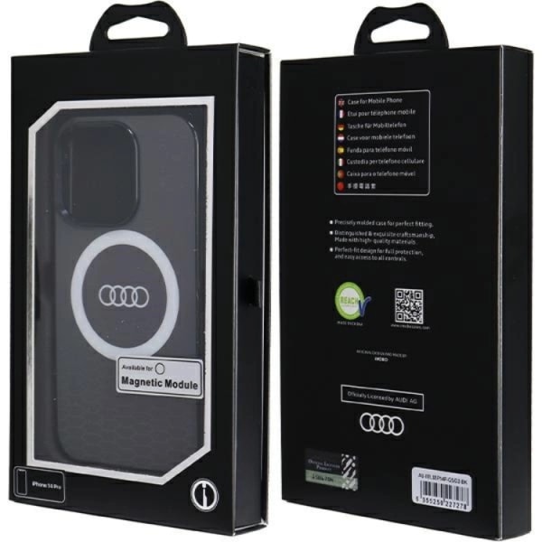 Audi iPhone 14 Pro -puhelimen kuori Magsafe IML Big Logo - Musta