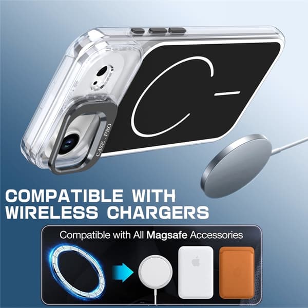 Mobilskal till iPhone Air MagSafe Lens Kickstand TPU + PC Svart