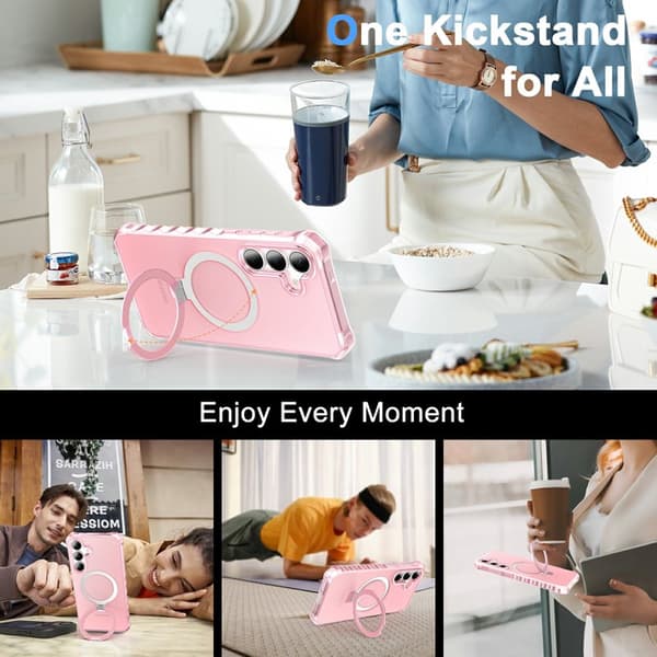 Mobilskal för Samsung Galaxy S26 Plus Magnetiskt Kickstand - Rosa