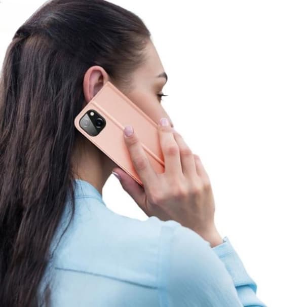 DUX DUCIS Skin Pro iPhone 15 Plus Plånboksfodral PU Läder - Rosa
