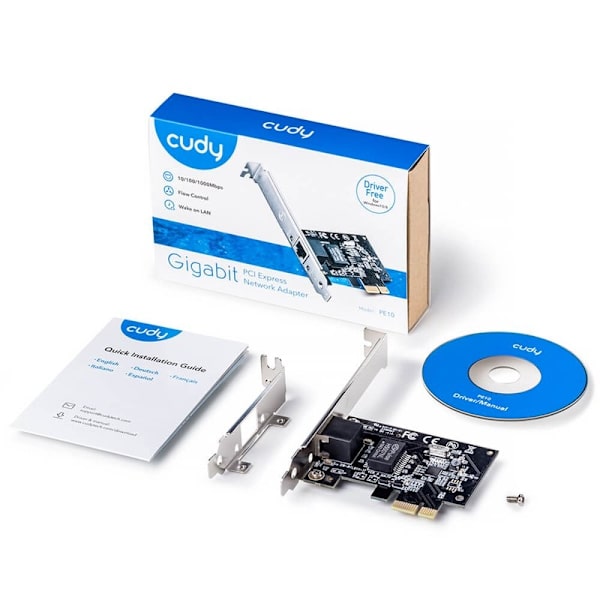 CUDY Adapter PCI-E PE10 Gigabit 1P Low Profile