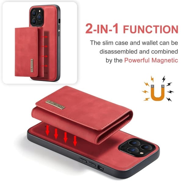 DG.MING M1 Series Mobilskal till iPhone 16 Pro Max med Ställ - Röd