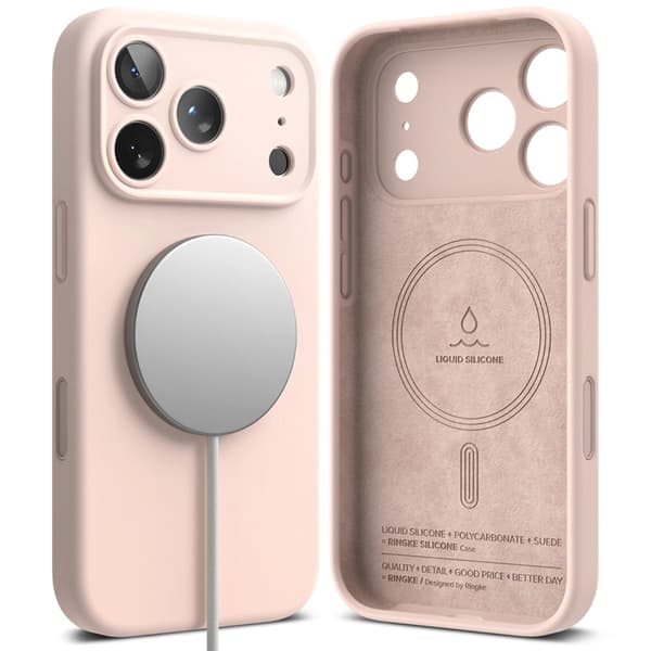 Ringke Telefontaske til iPhone 17 Pro Magsafe Magnetisk Silikone - Lyserød Rosa