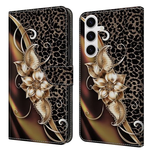 Samsung Galaxy S26 Plus Plånboksfodral Konstläder Med Ställ - Metallblomma
