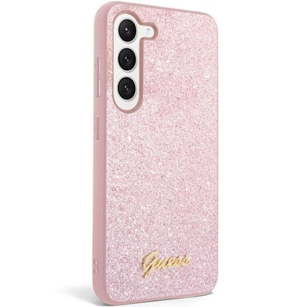 Guess Galaxy S24 Mobilskal Glitter Script - Rosa