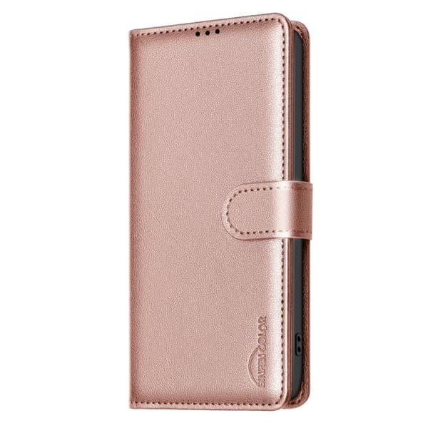 BINFEN Samsung Galaxy S26 Pro Plånboksfodral Konstläder RFID Skydd - Roséguld