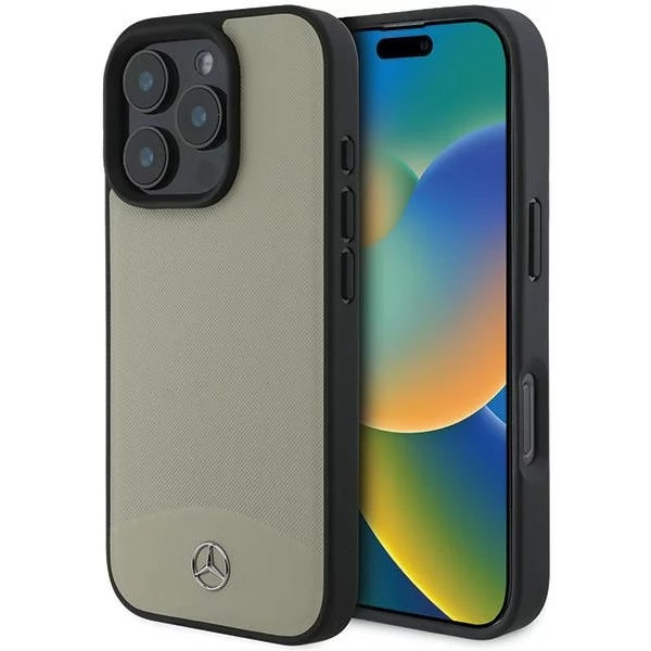 Mercedes Mobilskal till iPhone 16 Pro Max MagSafe Textured Plain Läder Beige
