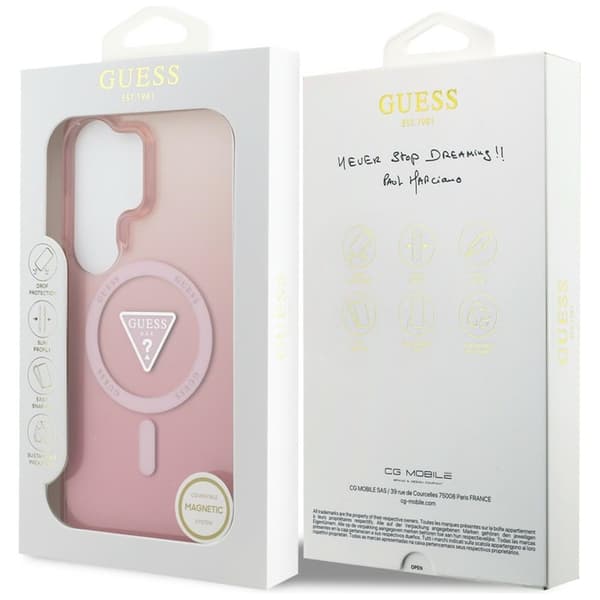 Guess Mobilskal För Galaxy S26 Ultra MagSafe IML Gradient Triangle - Rosa Rosa