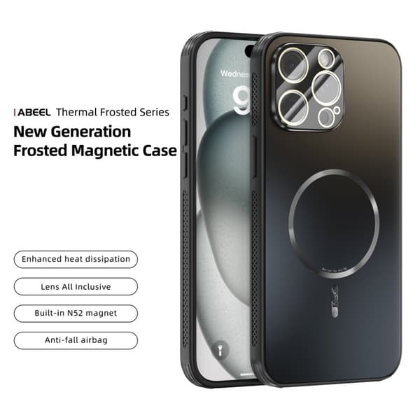 ABEEL Mobilskal till iPhone 14 Pro Max Magnetisk TPU PC KylSvart