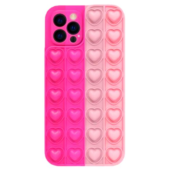 Heart Pop it fidget cover til iPhone 11 - Pink Pink