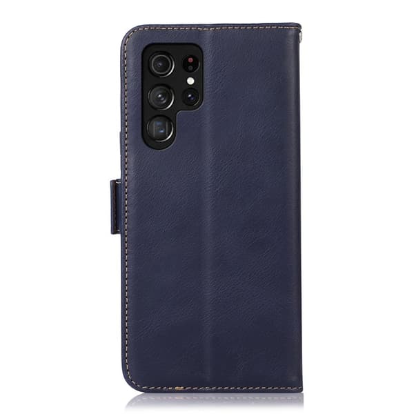 Samsung Galaxy S26 Ultra Plånboksfodral RFID Skydd Äkta Läder - Blå