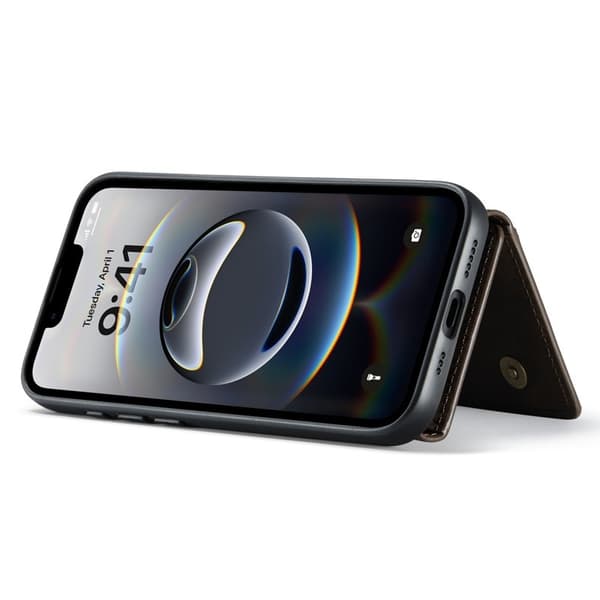 DG.MING M1 Series Mobilskal till iPhone 16e med Kickstand - Brun