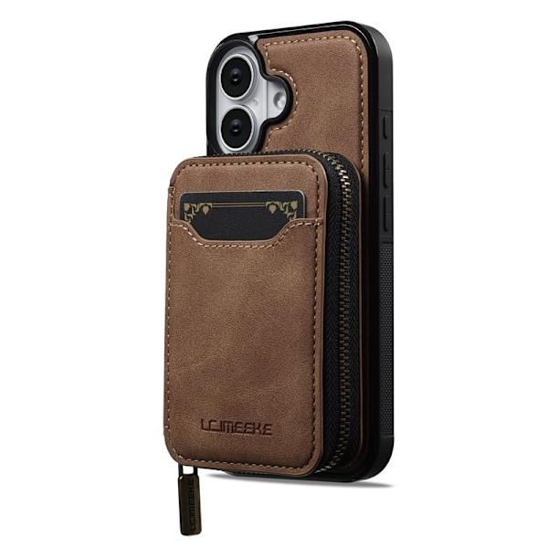 LC.IMEEKE L6 iPhone 17 Plånboksfodral Konstläder - Brun