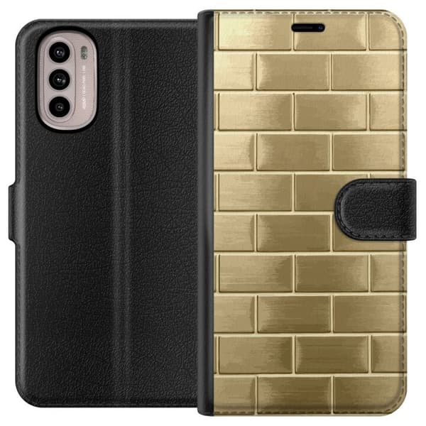 Plånboksfodral till Motorola Moto G41 med Gyllene Murstenar