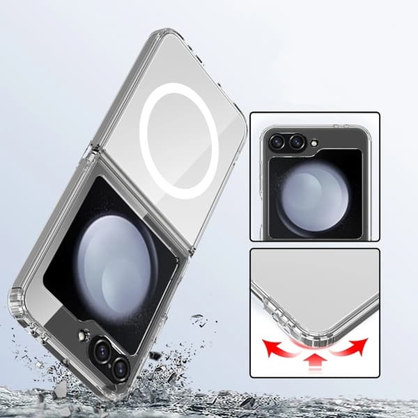 Tech-Protect Telefontaske til Galaxy Z Flip 6/7 FE Magsafe Flexair Hybrid - Klar Transparent