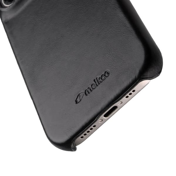 MELKCO Mobilskal till iPhone 16 MagSafe Äkta Läder PC - Svart