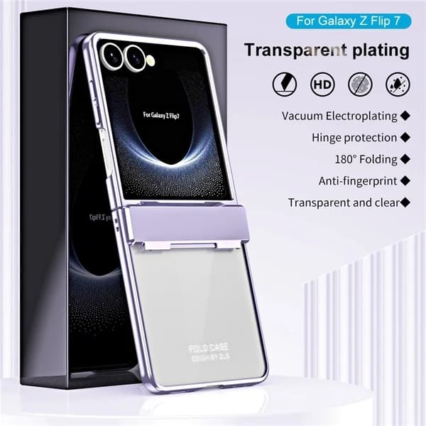 Mobilskal till Galaxy Z Flip7 Electroplating PC Folding - Lila Lila