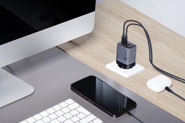 Forcell hurtigoplader 70W PD QC4.0 GaN III F-ENERGI Grå
