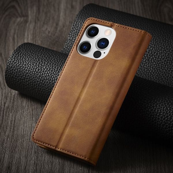 FORWENW iPhone 15 Pro Max Plånboksfodral Konstläder - Brun