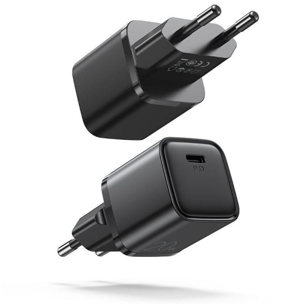 Joyroom Snabb väggladdare USB Typ-C 20W PD QC 3.0 AFC - Svart Svart