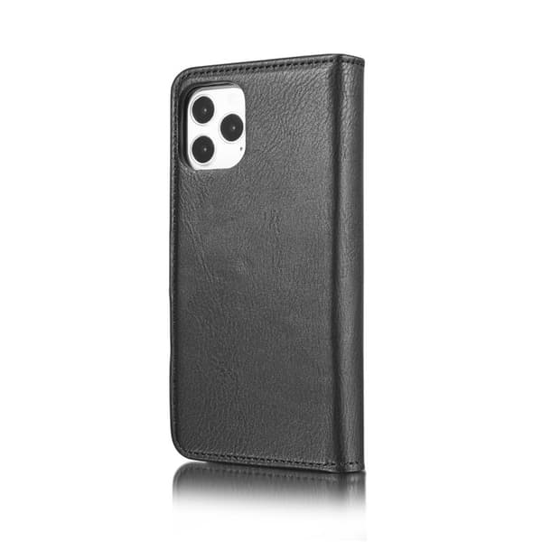 DG.MING 2-in-1 Plånboksfodral Äkta läder för iPhone 12 Pro Max - Svart
